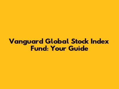 Vanguard Global Stock Index Fund: Your Guide