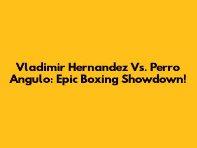 Vladimir Hernandez Vs. Perro Angulo: Epic Boxing Showdown!