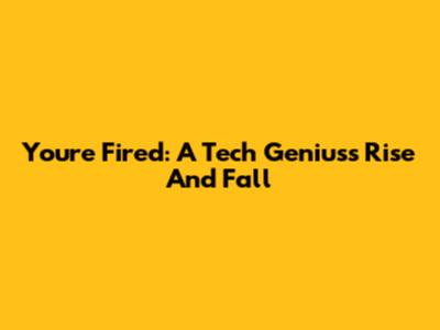 You're Fired: A Tech Genius's Rise And Fall